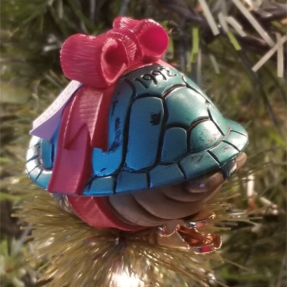 1992 Hallmark Turtle Dreams Christmas Ornament Clipson Signed Julia Shell Opens - Picture 7 of 7